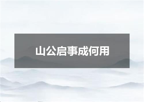山公启事成何用