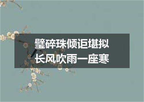 璧碎珠倾讵堪拟长风吹雨一座寒