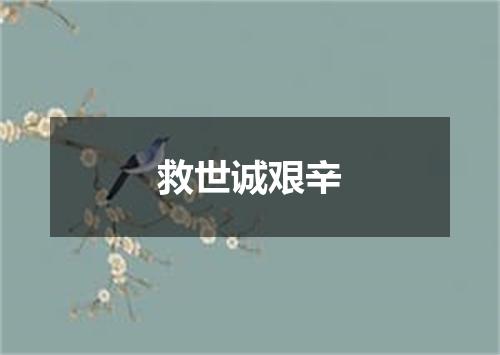 救世诚艰辛