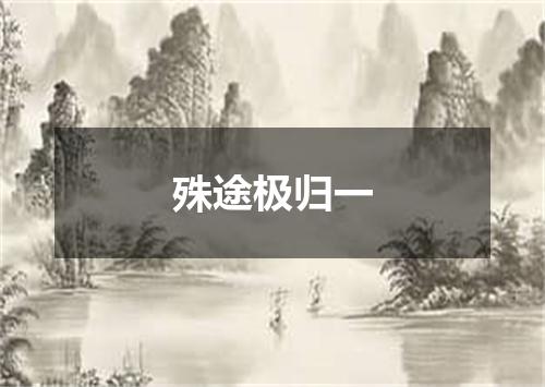 殊途极归一