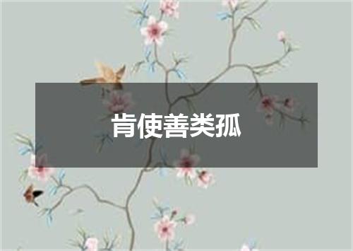 肯使善类孤