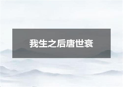 我生之后唐世衰