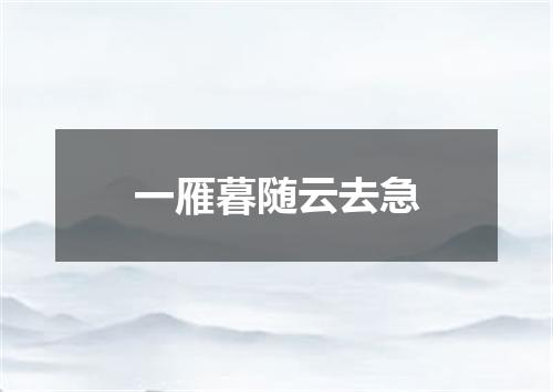 一雁暮随云去急