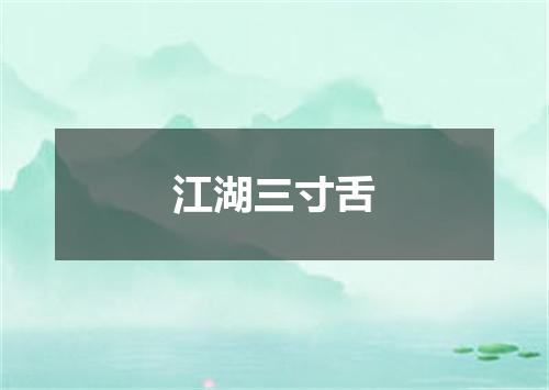 江湖三寸舌