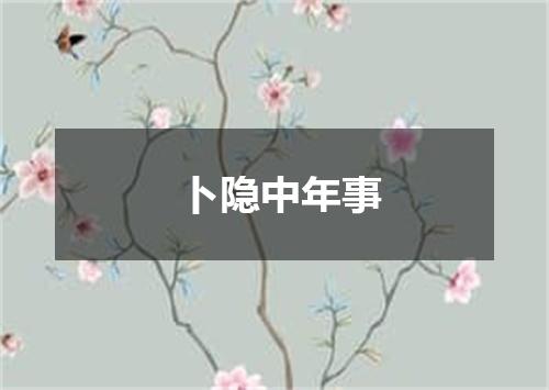 卜隐中年事