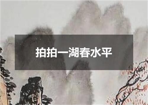 拍拍一湖春水平