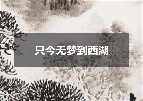 只今无梦到西湖