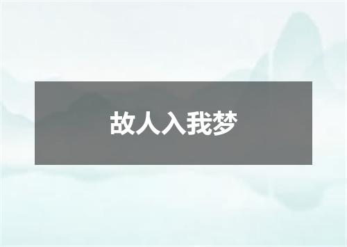 故人入我梦