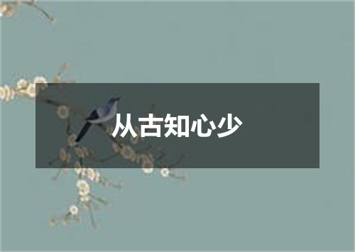 从古知心少