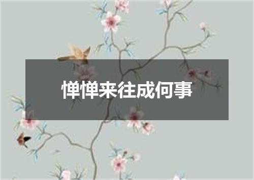 惮惮来往成何事