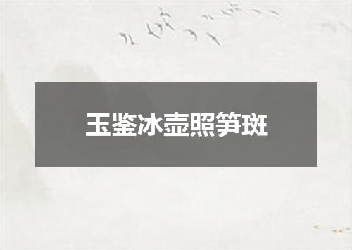 玉鉴冰壶照笋斑