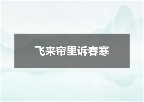 飞来帘里诉春寒