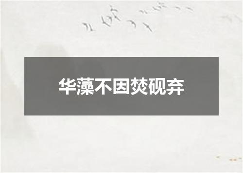 华藻不因焚砚弃