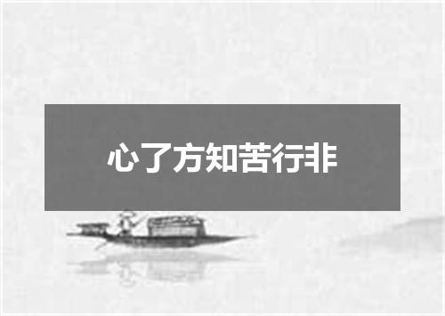 心了方知苦行非