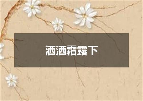 洒洒霜露下