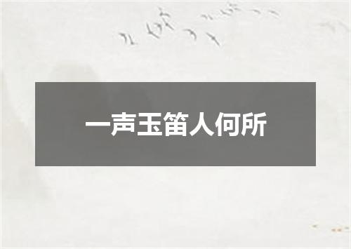 一声玉笛人何所