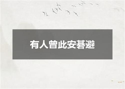 有人曾此安碁避