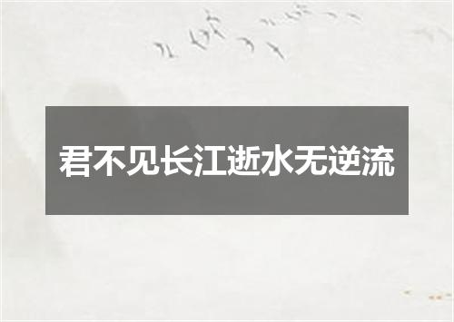 君不见长江逝水无逆流