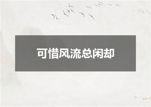 可惜风流总闲却