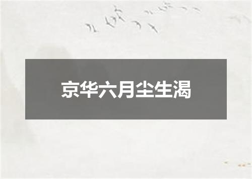京华六月尘生渴