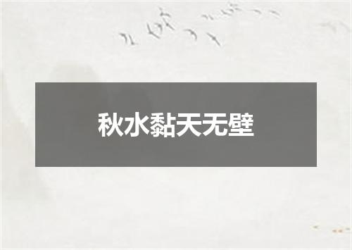 秋水黏天无壁