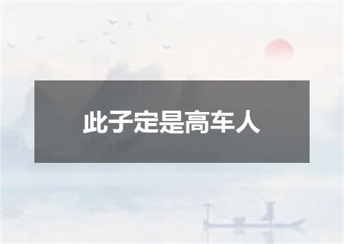此子定是高车人