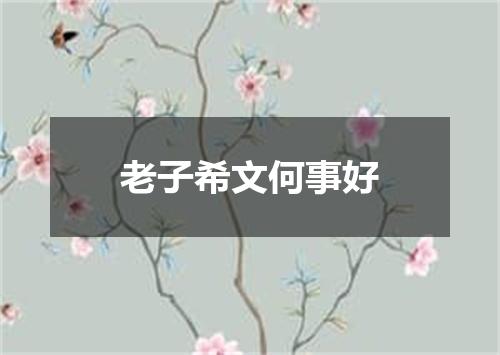 老子希文何事好