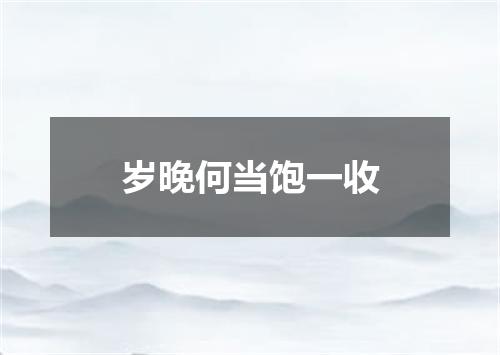 岁晚何当饱一收