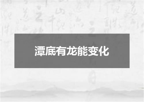 潭底有龙能变化