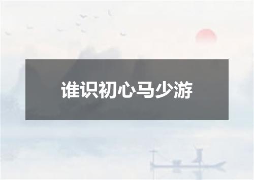 谁识初心马少游