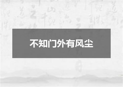 不知门外有风尘