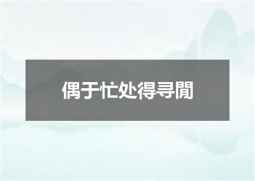 偶于忙处得寻閒