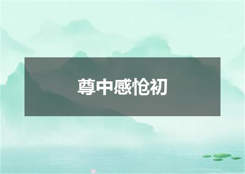 尊中感怆初