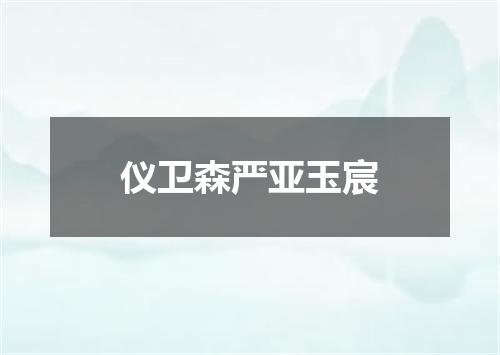 仪卫森严亚玉宸