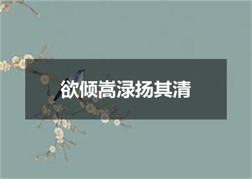 欲倾嵩渌扬其清