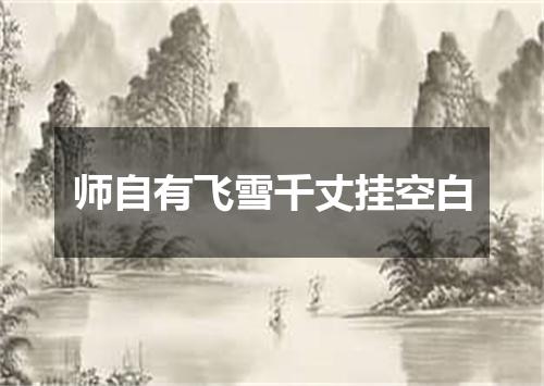 师自有飞雪千丈挂空白