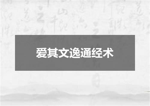 爱其文逸通经术