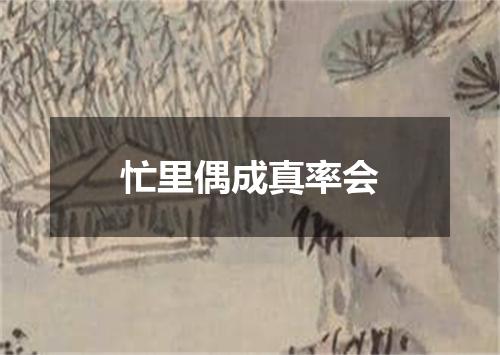 忙里偶成真率会