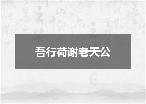 吾行荷谢老天公