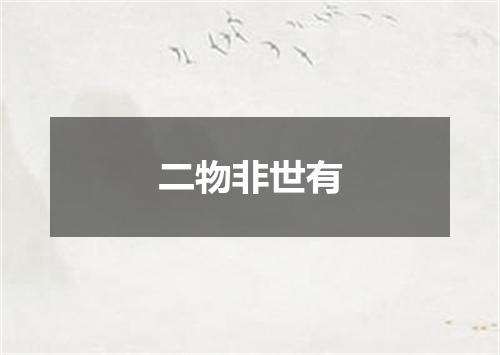 二物非世有