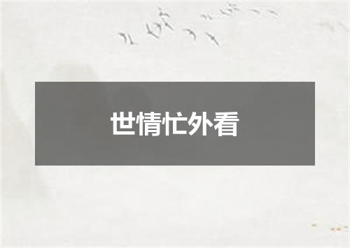 世情忙外看