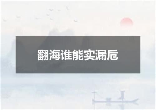 翻海谁能实漏卮