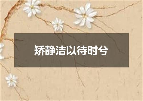 矫静洁以待时兮