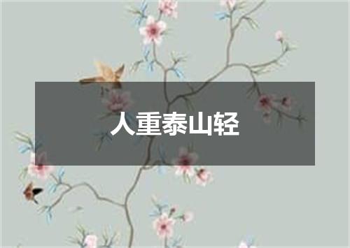 人重泰山轻