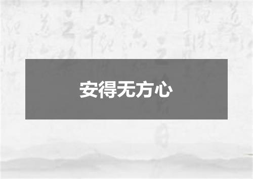 安得无方心