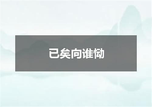 已矣向谁恸