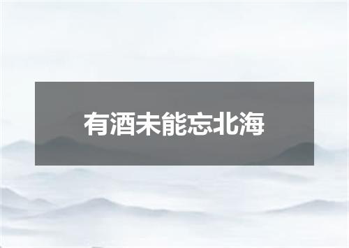 有酒未能忘北海