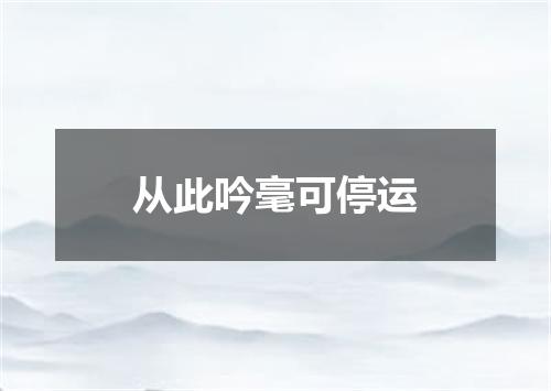 从此吟毫可停运