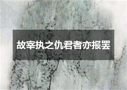 故宰执之仇君者亦报罢