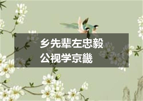 乡先辈左忠毅公视学京畿